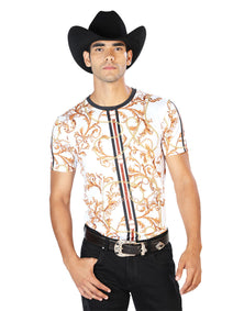 T-Shirt S/SLEEVE El Señor de los Cielos WH-041 97% Polyester 3% Spandex Off White/Gold 43606