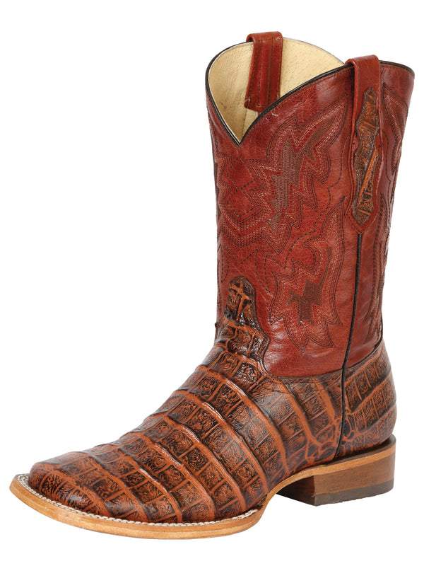 Caballero Vaquero Bota Estampado Caiman Belly 100 Años - Brandy 43630