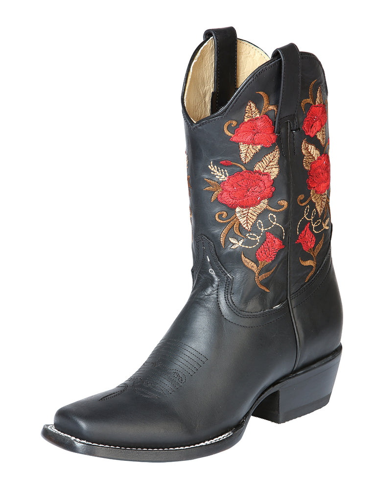 Bota Vaquera de Mujer El General Rodeo en Piel Crazy Color Negro 43664