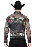 Camisa Vaquera de Hombre El Señor de los Cielos Manga Larga Casual en 97% Poliéster 3% Lycra Color Negro 43669