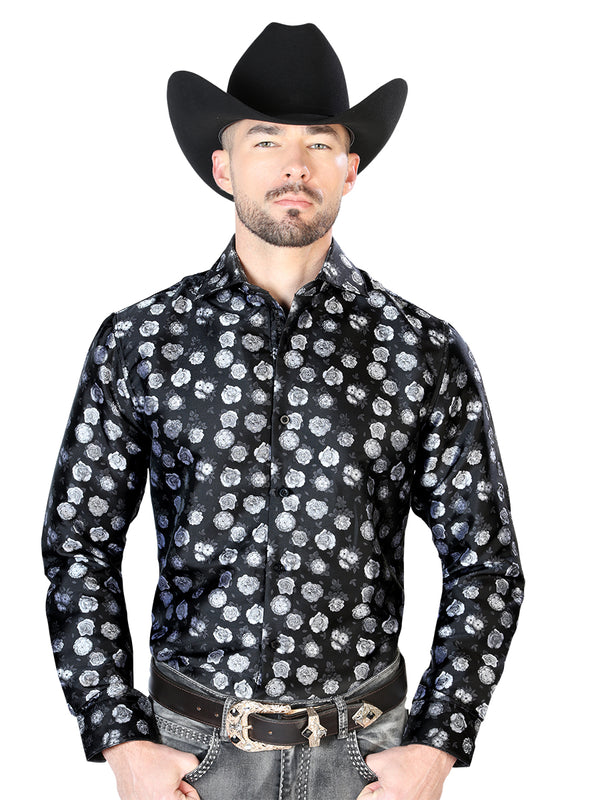 Camisa Casual Manga Larga El Señor De Los Cielos 210838 100% Microfibra (Poliéster) Negro/Blanco Prim 43710