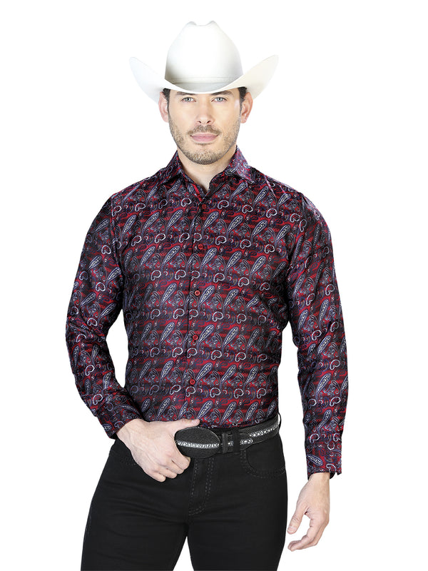 Casual Camisa L/ Manga El Señor De Los Cielos 2108039 100% Microfiber (Poliéster) Rojo/Azul 43711