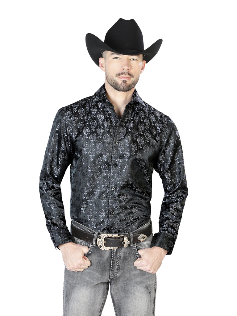 Camisa Casual Manga L El Señor De Los Cielos 2108015 100% Microfibra (Poliéster) Negro 43753