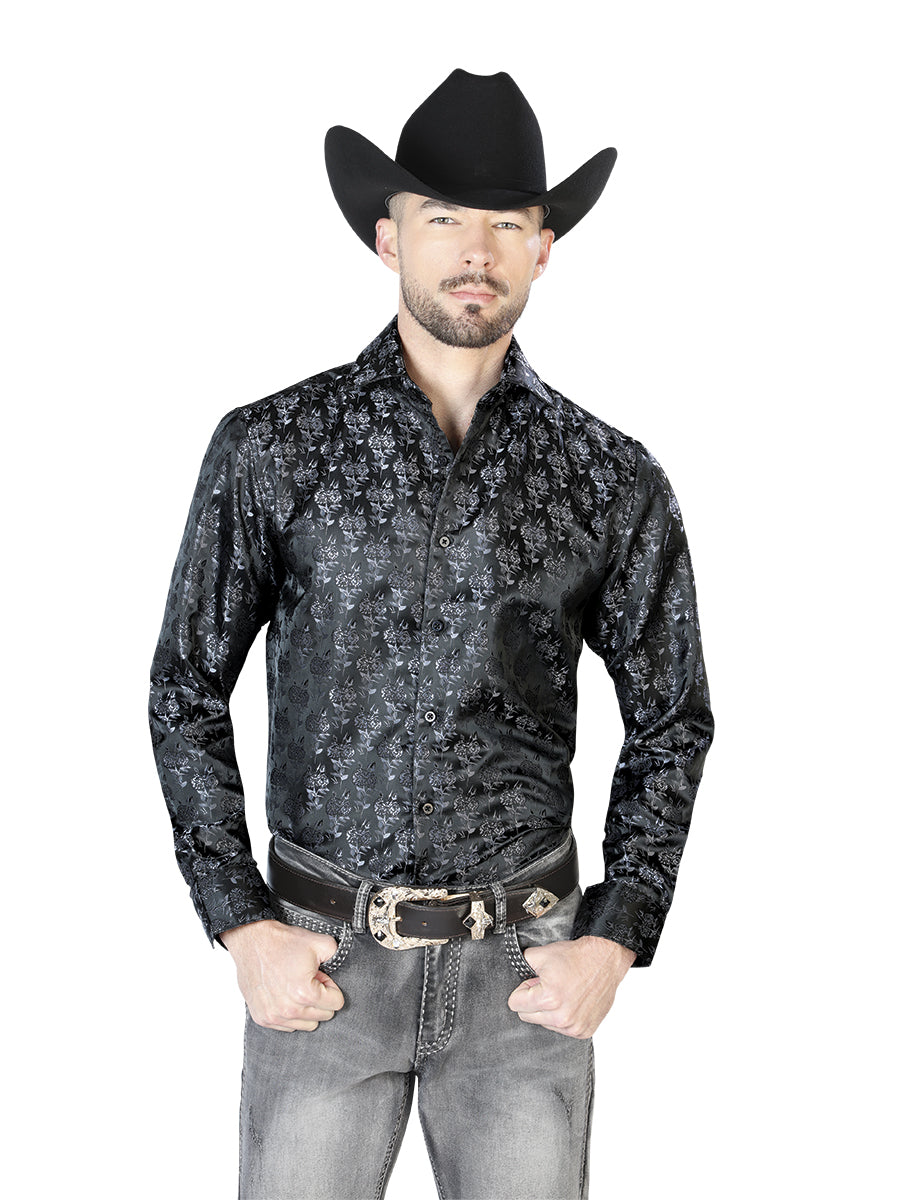 Camisa Casual Manga L El Señor De Los Cielos 2108015 100% Microfibra (Poliéster) Negro 43753