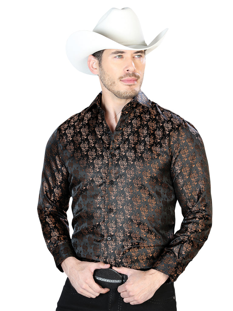 Camisa Casual Manga L El Señor De Los Cielos 2108021 100% Microfibra (Poliéster) Negro/Marrón 43759