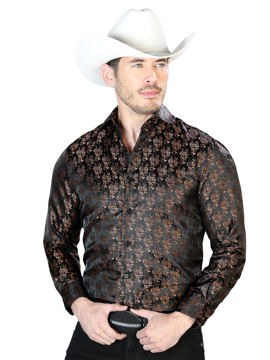 Camisa Casual Manga L El Señor De Los Cielos 2108021 100% Microfibra (Poliéster) Negro/Marrón 43759