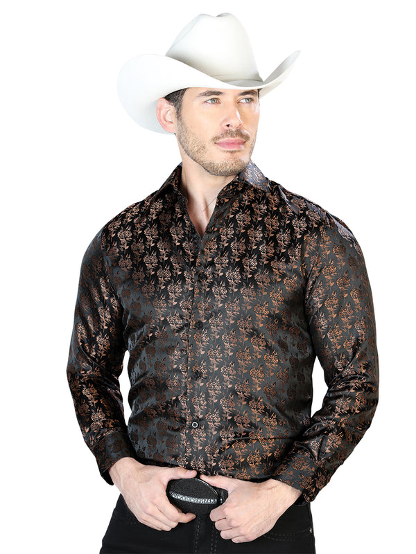 Camisa Casual Manga L El Señor De Los Cielos 2108021 100% Microfibra (Poliéster) Negro/Marrón 43759