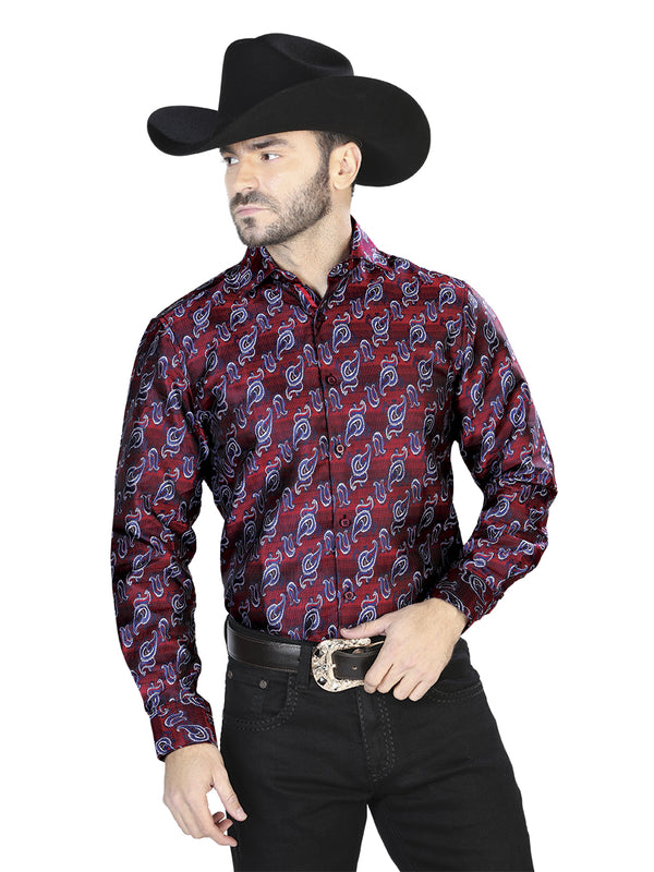 Camisa Casual Manga Larga El Señor De Los Cielos 2108023 100% Microfibra (Poliéster) Rojo/Azul 43761