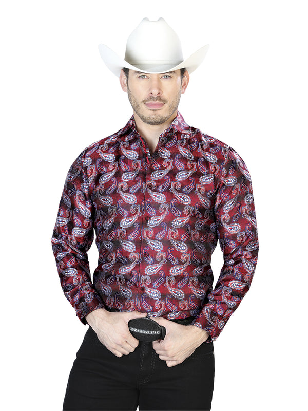 Camisa Casual Manga Larga El Señor De Los Cielos 2108028 100% Microfiber (Poliéster) Rojo/Azul 43766