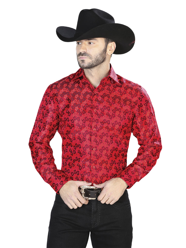 Camisa Casual Manga Larga El Señor De Los Cielos 2108029 100% Microfiber (Poliéster) Rojo 43767