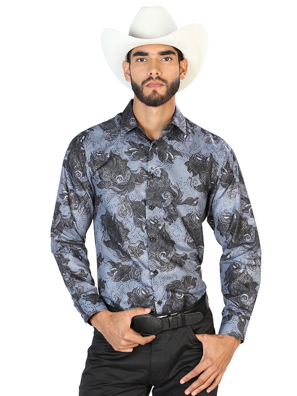 Negro Casual Manga Larga Camisa 43775