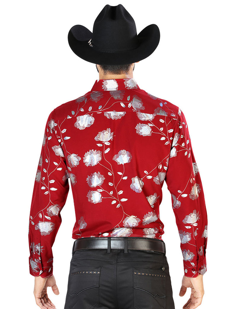 Camisa Casual Manga L El Señor De Los Cielos Wh7-003 97% Poliester 3% Elastano Rojo 43778