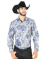 Azul Casual Manga Larga Camisa 43823