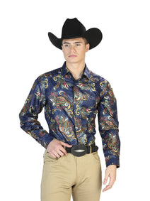 Azul Multicolor Casual Manga Larga Camisa 43827