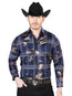 Azul Marino Azul Manga Larga Vaquero Vaquero Camisa 43837