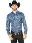 Azul Casual Manga Larga Camisa 43859