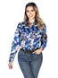Dama Azul Manga Larga Vaquero Camisa 43894