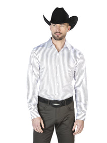 Blanco y Negro Casual Manga Larga Camisa 43926