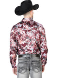 Camisa Vaquera de Hombre El Señor de los Cielos Manga Larga Casual en 97% Poliéster 3% Lycra Color Café/Beige 43936