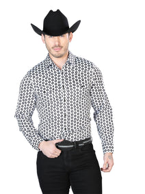 Blanco y Negro Casual Manga Larga Camisa 43938