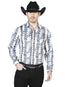 Blanco Azul Casual Manga Larga Camisa 43940