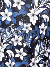 Azul Flor Casual Manga Larga Camisa 43954