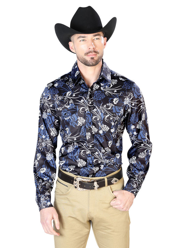 Camisa Vaquera de Hombre El Señor de los Cielos Manga Larga Casual en 97% Poliéster 3% Lycra 43959