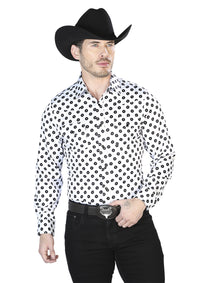 Blanco y Negro Casual Manga Larga Camisa 43964