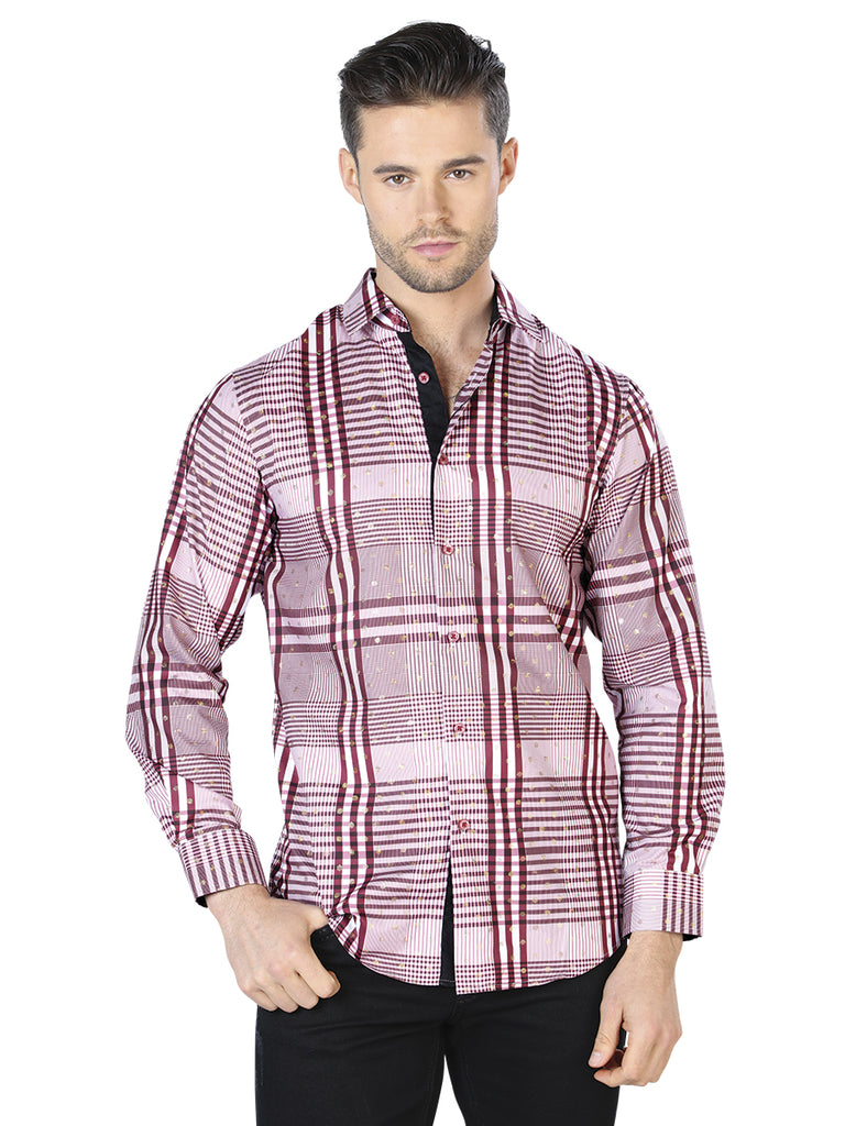 Camisa Vaquera de Hombre El Señor de los Cielos WH10-015 Manga Larga Casual en 100% Poliéster Color Blanco 44017