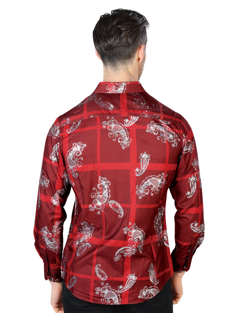 Camisa Vaquera de Hombre El Señor de los Cielos Manga Larga Casual en 100% Poliéster Color Plata 44027