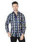 Azul Casual Manga Larga Camisa 44046