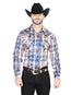 Azul Orange Casual Manga Larga Camisa 44063