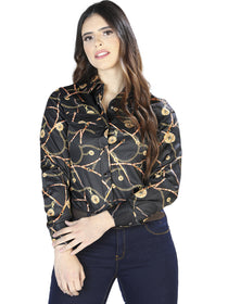 Camisa Casual L/ Manga El Señor De Los Cielos 22 97%Poliéster 3%Lycra Negro/Blanco 44088