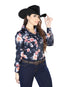 Azul Rose Estampado Manga Larga Camisa 44090