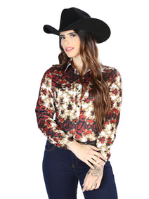 Camisa Casual Manga Larga El Señor De Los Cielos 32 97%Poliéster 3%Lycra Burdeos/Oro 44105