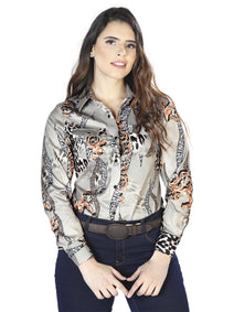 Camisa Casual L/ Manga El Señor De Los Cielos 31 97%Poliéster 3%Lycra Taupe 44113