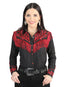 Dama Fringe Negro Bordado Vaquero - Style Blusa 44181