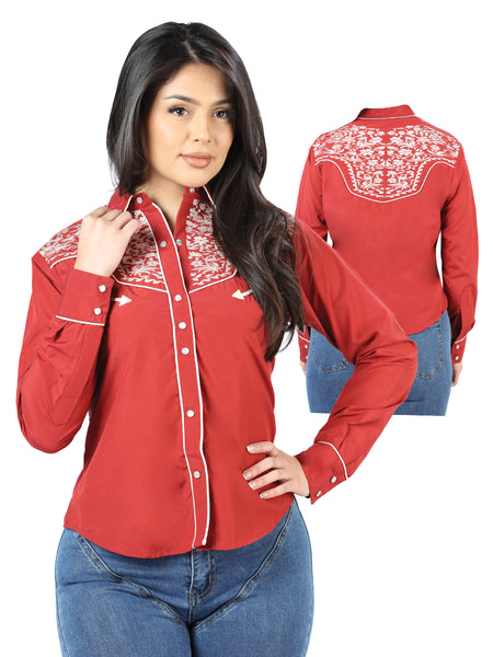 Dama Borgoña Bordado Vaquero - Style Blusa 44184