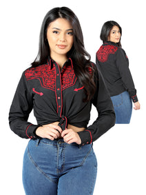 Dama Negro Bordado Vaquero - Style Blusa 44186
