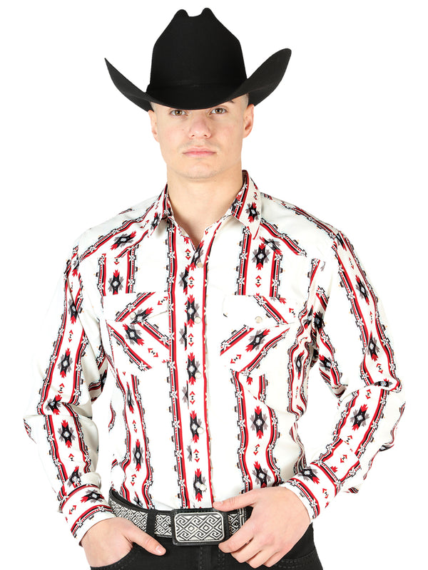 Camisa Vaquera de Hombre El Señor de los Cielos NO.94 Manga Larga Broche en 65% Poliéster 35% Algodón Color Beige 44211