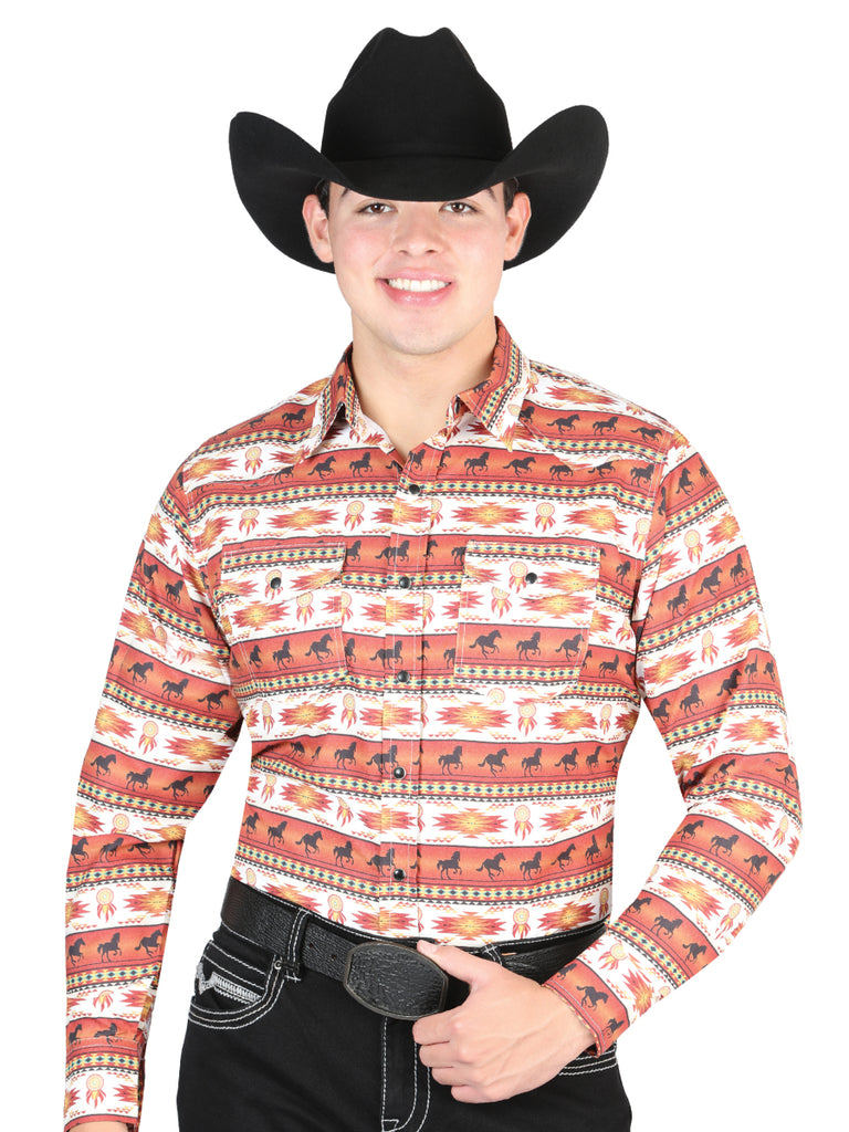 Camisa Vaquera de Hombre El General Manga Larga Broche Casual en 65% Poliéster 35% Algodón 44315