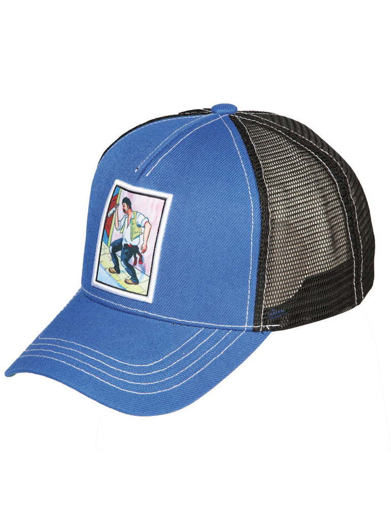 Sombrero Vaquero de Hombre El General en Tela Color Azul/Negro 44387