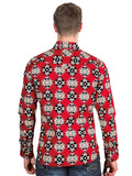 Camisa Vaquera de Hombre El Señor de los Cielos Manga Larga Broche Casual en 97% Algodón 3% Lycra Color Rojo 44404