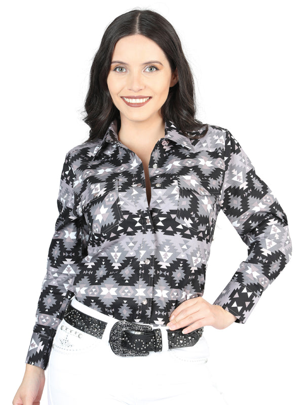 Casual Long - Sleeve Camisa del General Negro 44409