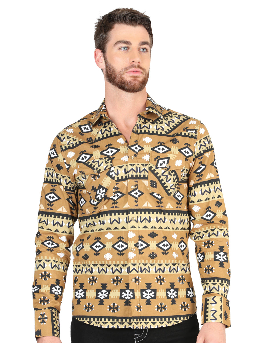 Camisa Vaquera de Hombre El Señor de los Cielos Manga Larga Broche Casual en 97% Algodón 3% Lycra 44417