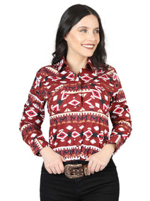 Casual Long - Sleeve Camisa del General Rojo 44422