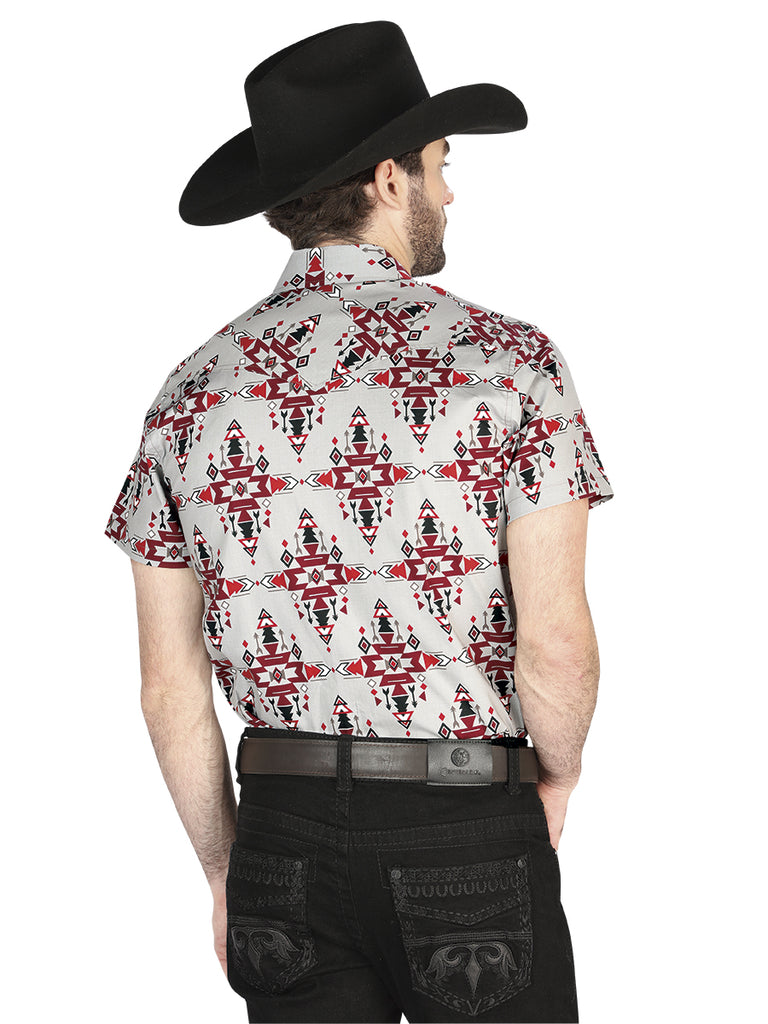 Camisa Vaquera de Hombre El Señor de los Cielos Manga Larga Casual en 97% Algodón 3% Lycra Color Gris 44446