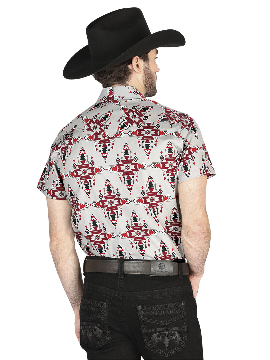 Camisa Vaquera de Hombre El Señor de los Cielos Manga Larga Casual en 97% Algodón 3% Lycra Color Gris 44446