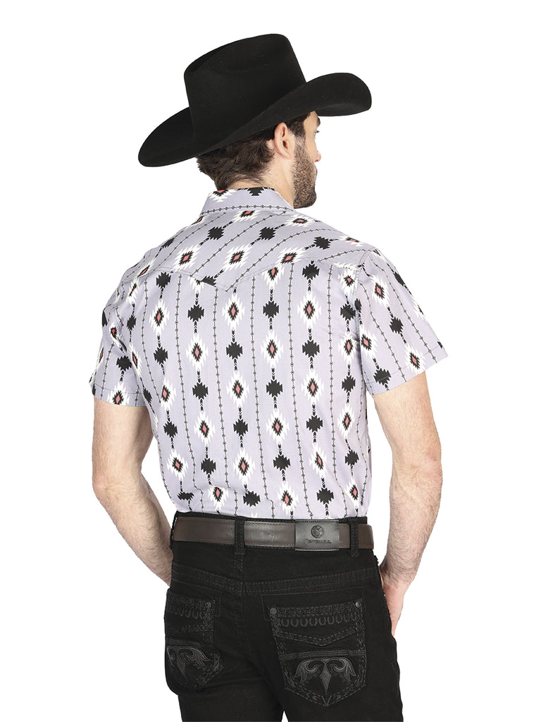 Camisa Vaquera de Hombre El Señor de los Cielos Manga Larga Casual en 97% Algodón 3% Lycra Color Gris 44461
