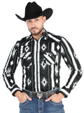 Camisa Vaquera de Hombre El Señor de los Cielos Manga Larga Broche Casual en 97% Algodón 3% Lycra Color Negro 44475